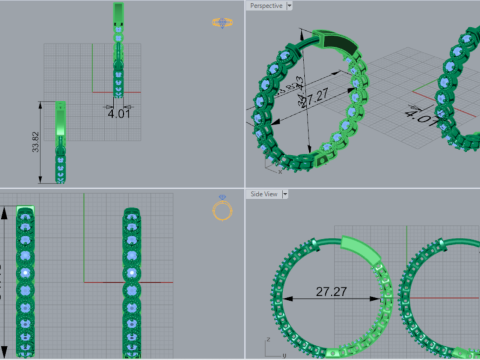 Lámpara de araña brillante STL joyería 3D Pendientes modo je0099 Modelo de impresión 3D