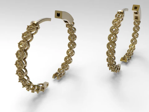 Sparkling Chandelier STL 3D jewelry Earrings mode je0099 3D Print Model