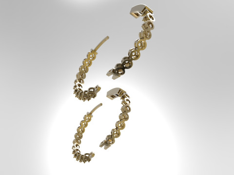 Lámpara de araña brillante STL joyería 3D Pendientes modo je0099 Modelo de impresión 3D