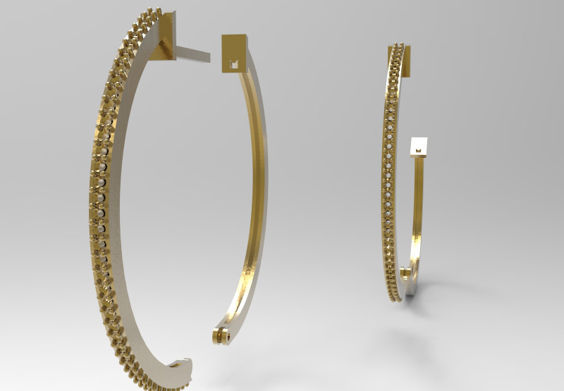 영원한 스파클링 후프 STL 3D 쥬얼리 귀걸이 모델 je0160 3D 프린트 모델 .c4d .max .obj .3ds .fbx .stl .blend