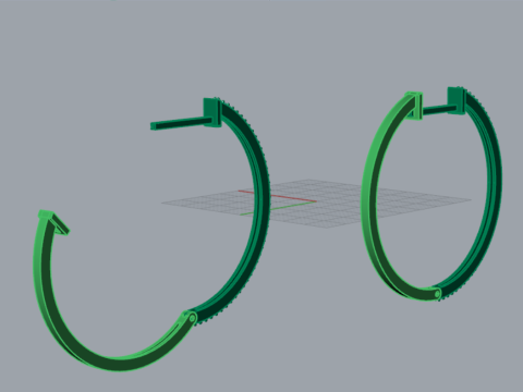 영원한 스파클링 후프 STL 3D 쥬얼리 귀걸이 모델 je0160 3D 프린트 모델