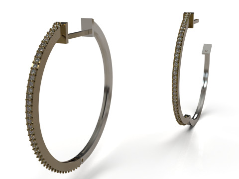 영원한 스파클링 후프 STL 3D 쥬얼리 귀걸이 모델 je0160 3D 프린트 모델