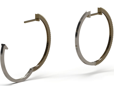 영원한 스파클링 후프 STL 3D 쥬얼리 귀걸이 모델 je0160 3D 프린트 모델