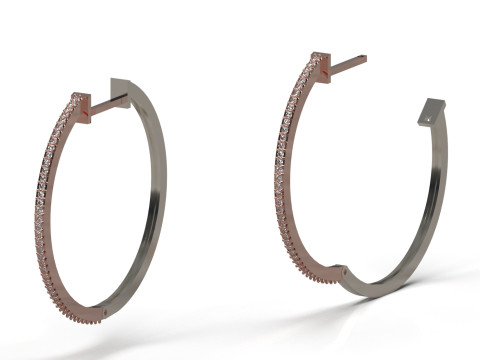 영원한 스파클링 후프 STL 3D 쥬얼리 귀걸이 모델 je0160 3D 프린트 모델