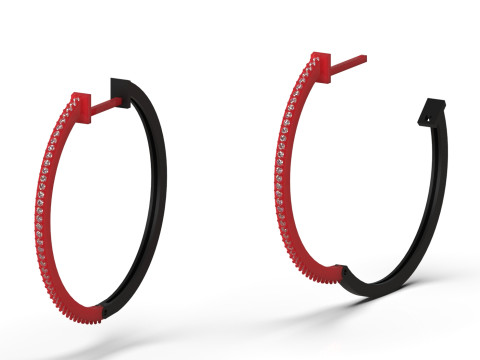 영원한 스파클링 후프 STL 3D 쥬얼리 귀걸이 모델 je0160 3D 프린트 모델