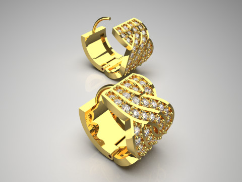 Pendientes de joyería STL 3D de aro tejido brillante modelo je0055 Modelo de impresión 3D