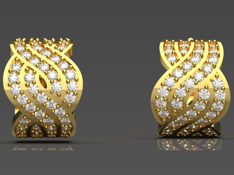 Sparkling Woven Hoop STL 3D jewelry earring model je0055 3D Print Model