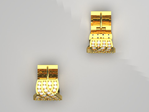 Sparkling Woven Hoop STL 3D jewelry earring model je0055 3D Print Model