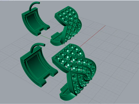 Сверкающий плетеный обруч STL 3D модель ювелирных серег je0055 3D Принт Модель