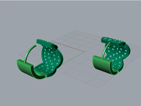 Сверкающий плетеный обруч STL 3D модель ювелирных серег je0055 3D Принт Модель
