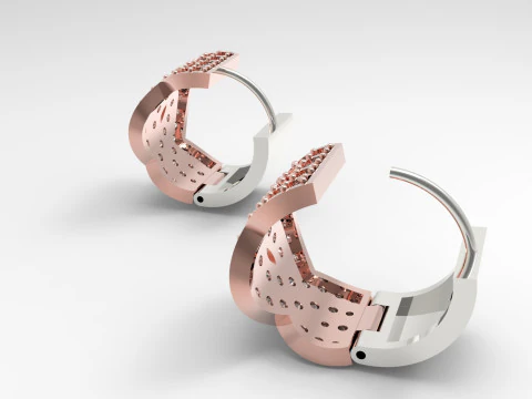 Сверкающий плетеный обруч STL 3D модель ювелирных серег je0055 3D Принт Модель