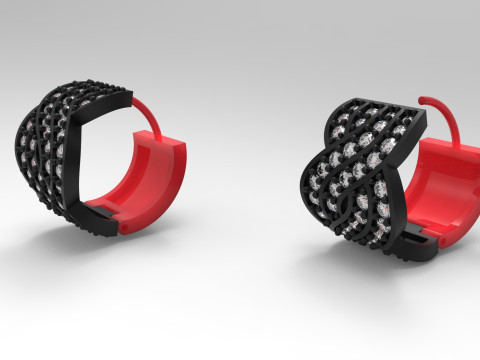 Sparkling Woven Hoop STL 3D jewelry earring model je0055 3D Print Model