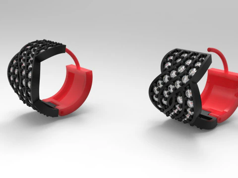 Сверкающий плетеный обруч STL 3D модель ювелирных серег je0055 3D Принт Модель