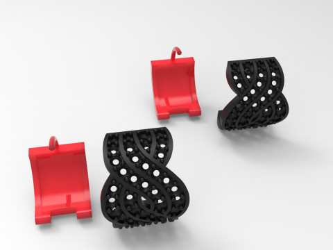 Sparkling Woven Hoop STL 3D jewelry earring model je0055 3D Print Model