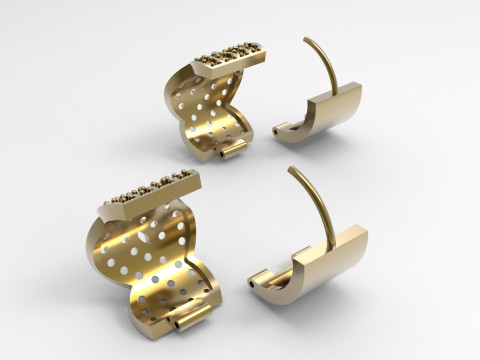 Sparkling Woven Hoop STL 3D jewelry earring model je0055 3D Print Model