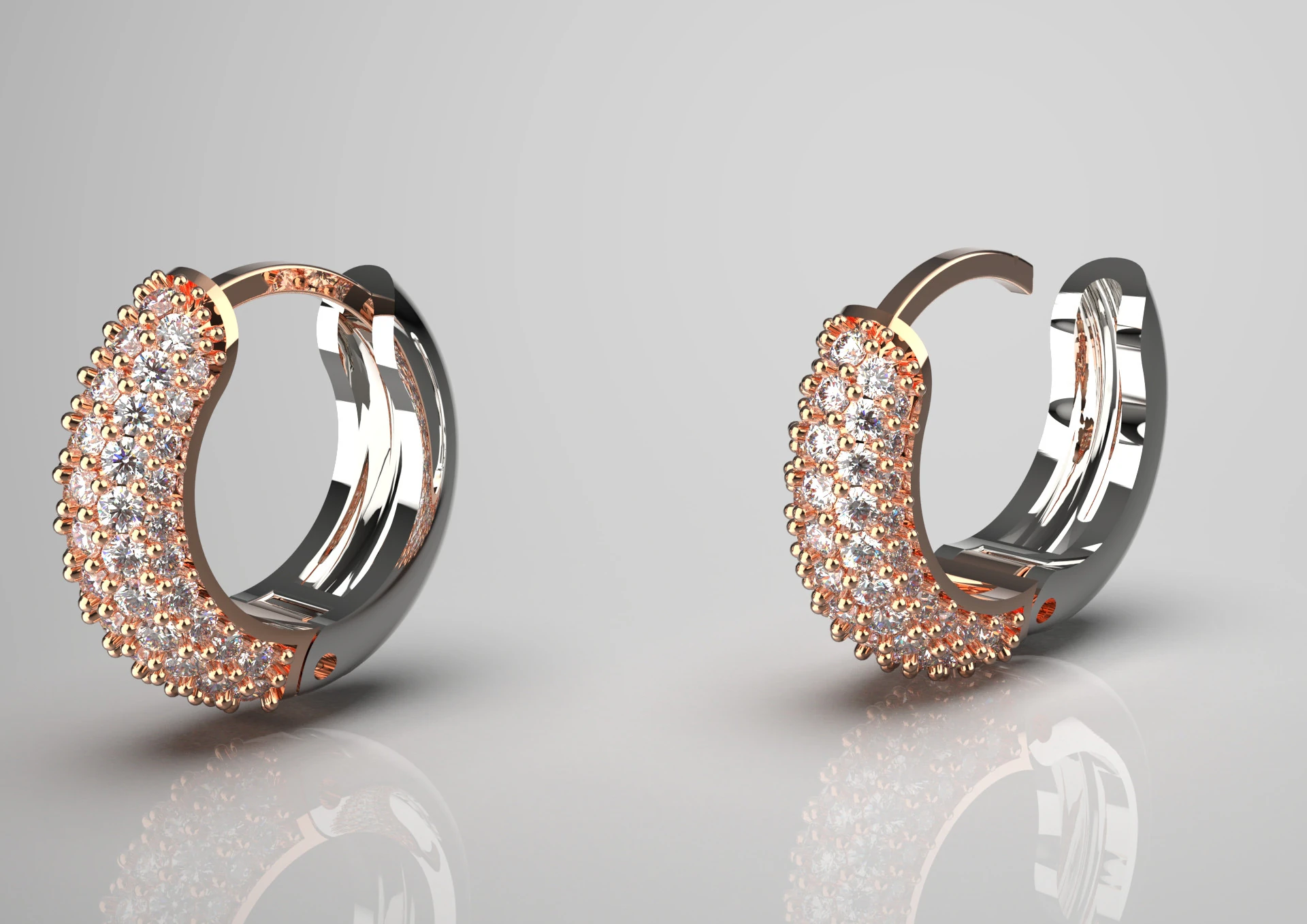 Woman luxury jewelry STL 3D gold earring model je0060 3D Print Model .c4d .max .obj .3ds .fbx .stl .blend 