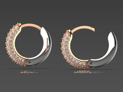 Woman luxury jewelry STL 3D gold earring model je0060 3D Print Model