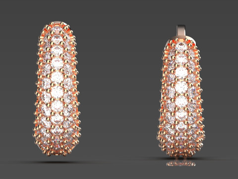 Kobieta luksusowa biżuteria STL 3D złoty kolczyk model je0060 Model do druku 3D