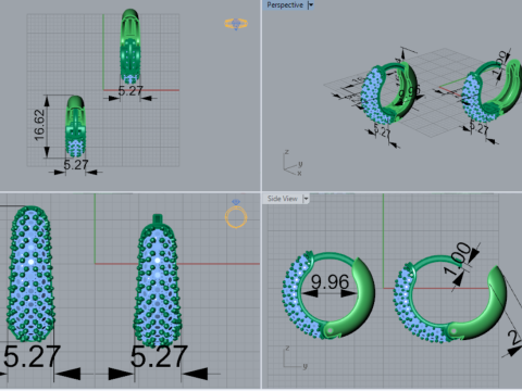 Kobieta luksusowa biżuteria STL 3D złoty kolczyk model je0060 Model do druku 3D
