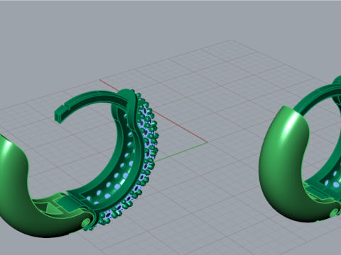 Kobieta luksusowa biżuteria STL 3D złoty kolczyk model je0060 Model do druku 3D