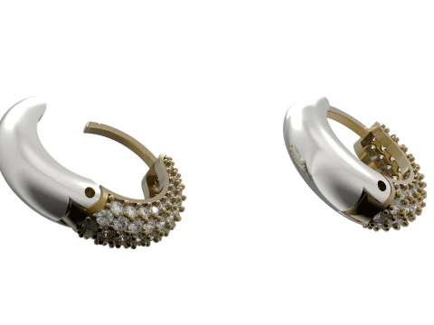 Woman luxury jewelry STL 3D gold earring model je0060 3D Print Model