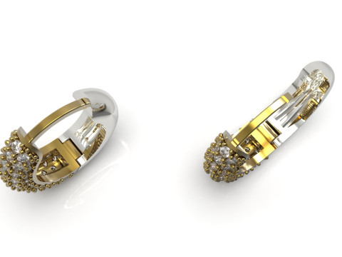 Kobieta luksusowa biżuteria STL 3D złoty kolczyk model je0060 Model do druku 3D