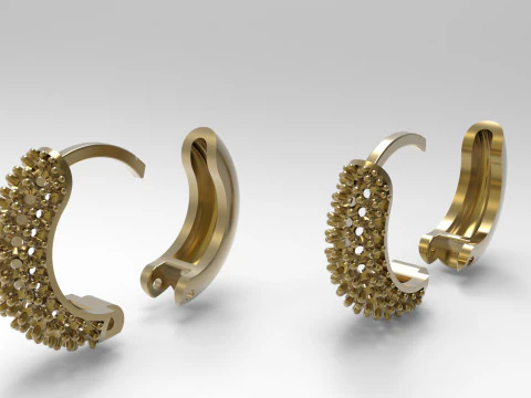 Woman luxury jewelry STL 3D gold earring model je0060 3D Print Model