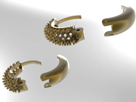 Woman luxury jewelry STL 3D gold earring model je0060 3D Print Model