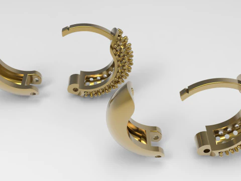 Woman luxury jewelry STL 3D gold earring model je0060 3D Print Model