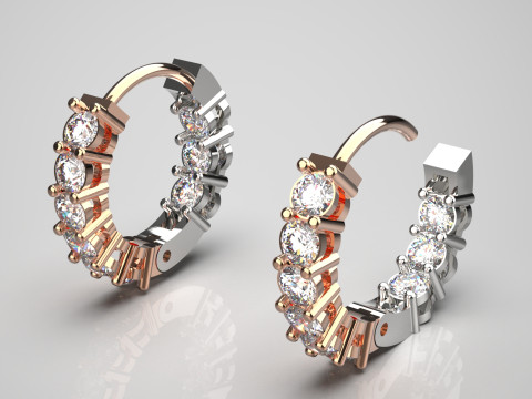 3DFile 豪华耳环模型 JE0067 准备生产 3D 打印模型 3D 打印模型