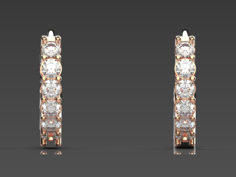 3DFile 豪华耳环模型 JE0067 准备生产 3D 打印模型 3D 打印模型