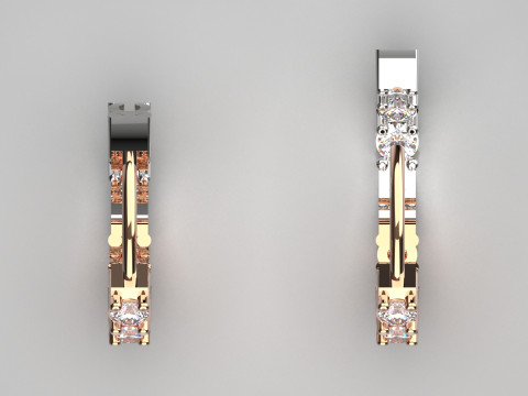 3DFile 豪华耳环模型 JE0067 准备生产 3D 打印模型 3D 打印模型