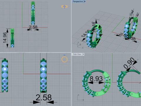 3DFile Роскошные серьги, модель JE0067 Готовая к производству модель для 3D-печати 3D Принт Модель