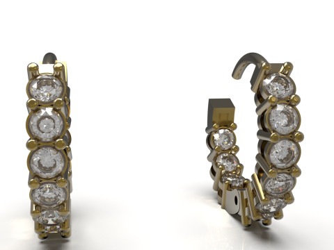 3DFile 豪华耳环模型 JE0067 准备生产 3D 打印模型 3D 打印模型