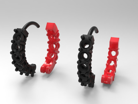 3DFile 豪华耳环模型 JE0067 准备生产 3D 打印模型 3D 打印模型