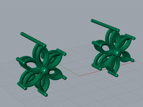 후작 보석 꽃 스터드 귀걸이용 3D 파일 je0084 3D 프린트 모델 3D 프린트 모델