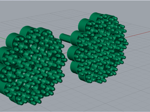Orecchino a bottone completamente decorato con un voluminoso modello je0087 Modello di stampa 3D