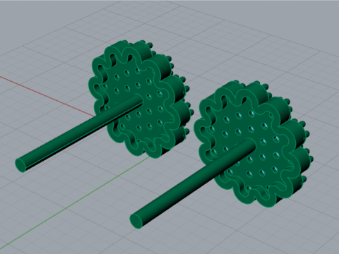 Orecchino a bottone completamente decorato con un voluminoso modello je0087 Modello di stampa 3D