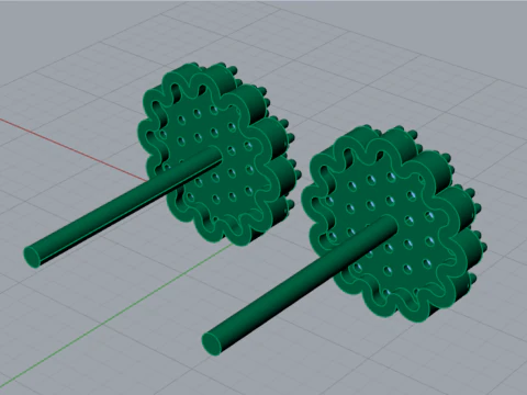 Полностью украшенная объемная серьга-пусет модель je0087. 3D Принт Модель