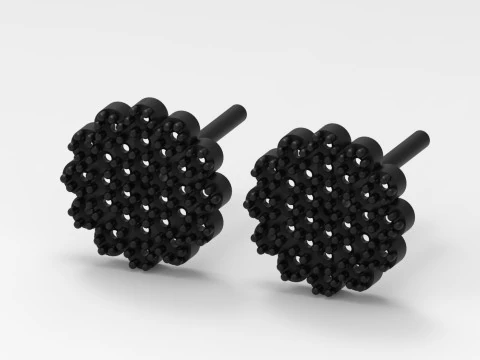 Полностью украшенная объемная серьга-пусет модель je0087. 3D Принт Модель