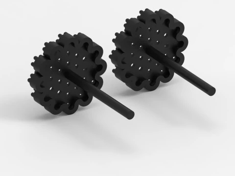 Полностью украшенная объемная серьга-пусет модель je0087. 3D Принт Модель