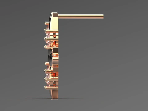 Круглые серьги-гвоздики с 3D-металлическим цветком маркизы и драгоценными камнями je0059 3D Принт Модель