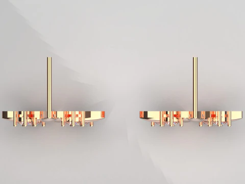 Круглые серьги-гвоздики с 3D-металлическим цветком маркизы и драгоценными камнями je0059 3D Принт Модель