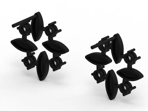 Круглые серьги-гвоздики с 3D-металлическим цветком маркизы и драгоценными камнями je0059 3D Принт Модель