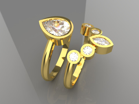 Modello di set di anelli 3D Eternal Link STL wr0016 Modello di stampa 3D Modello di stampa 3D