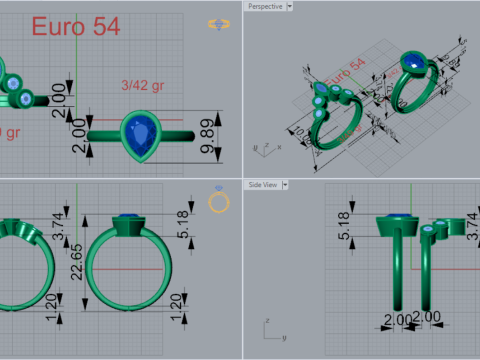 Modello di set di anelli 3D Eternal Link STL wr0016 Modello di stampa 3D Modello di stampa 3D