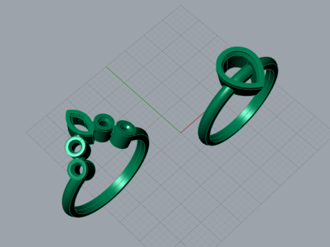 Modello di set di anelli 3D Eternal Link STL wr0016 Modello di stampa 3D Modello di stampa 3D