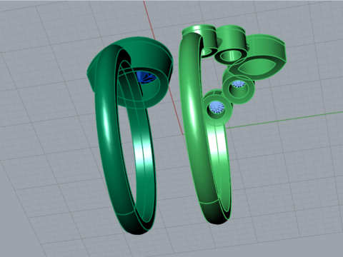 Modello di set di anelli 3D Eternal Link STL wr0016 Modello di stampa 3D Modello di stampa 3D