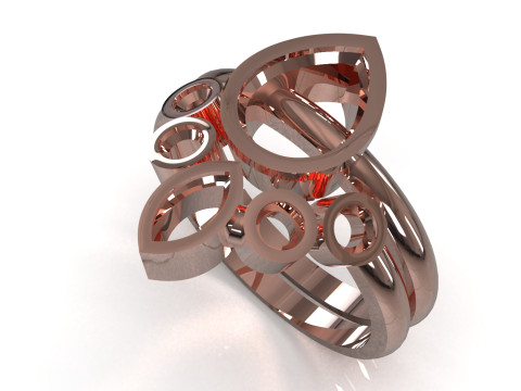 Modello di set di anelli 3D Eternal Link STL wr0016 Modello di stampa 3D Modello di stampa 3D