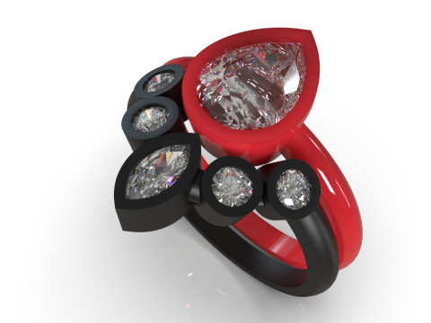 Modello di set di anelli 3D Eternal Link STL wr0016 Modello di stampa 3D Modello di stampa 3D